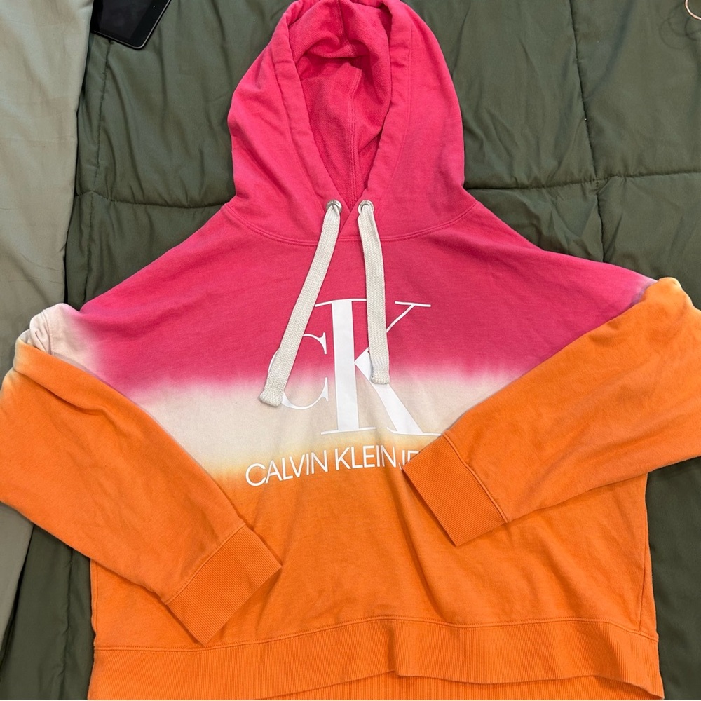 Calvin Klein crop top hoodie ombré xl